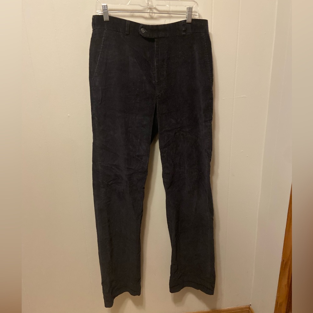 VINTAGE black wide leg corduroy pants by James River Traders size 34
